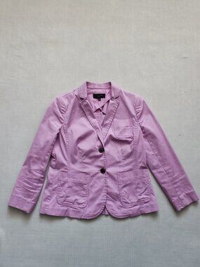 Talbots Petites Lilac Pink Cotton Stretch Blazer Jacket Size 2P 2 Petite